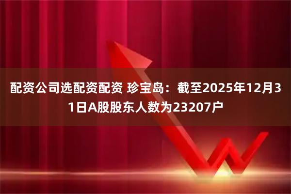 配资公司选配资配资 珍宝岛：截至2025年12月31日A股股东人数为23207户